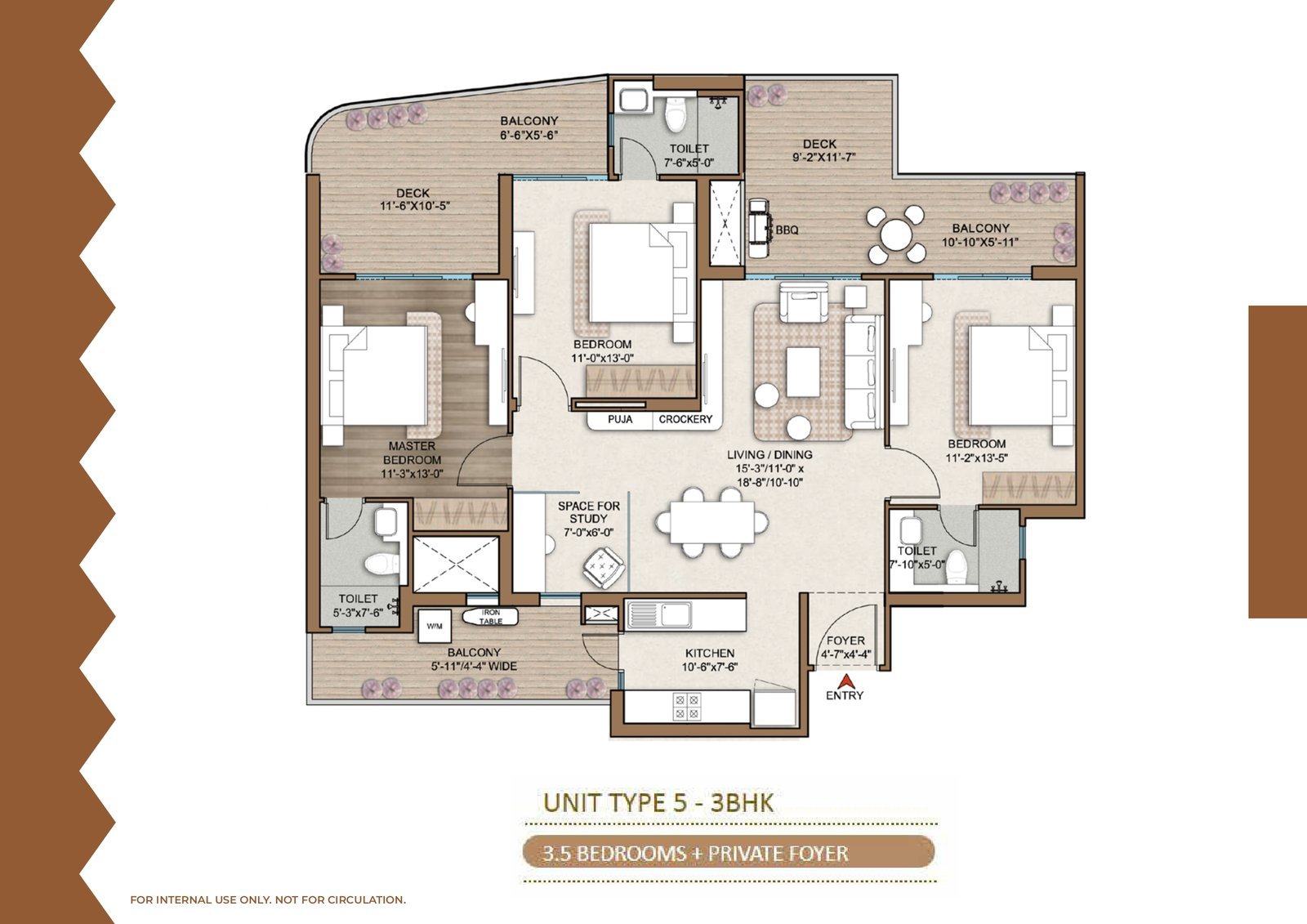 Smart World One DXP — 3 BHK — Unit Type 5 floor plan