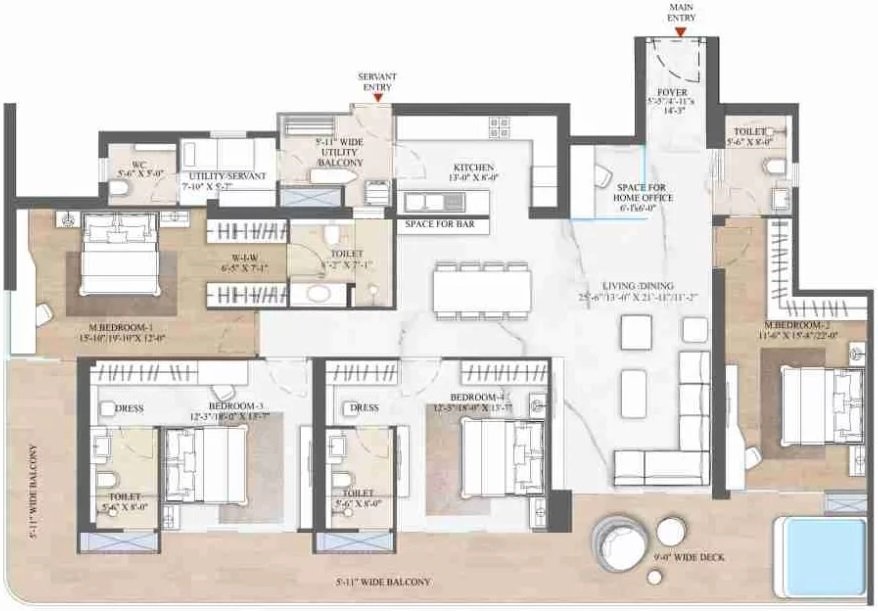 Smart World The Edition — 4.5 BHK floor plan